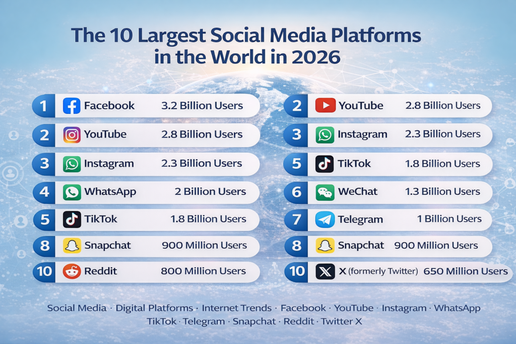 The 10 Largest Social Media Platforms in the World in 2026